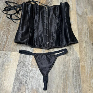 Blidece Woman's Lace Up Boned Bustier Corset Waist Cincher XL NWT